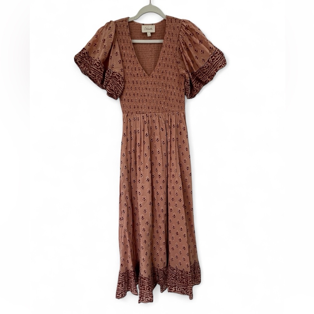 Cleobella Smocked Bodice Dress in Dusty Rose, Sz S